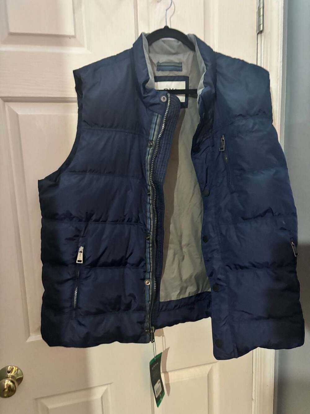 Orvis Down Vest Size XL Navy Blue Puffer Full Zip